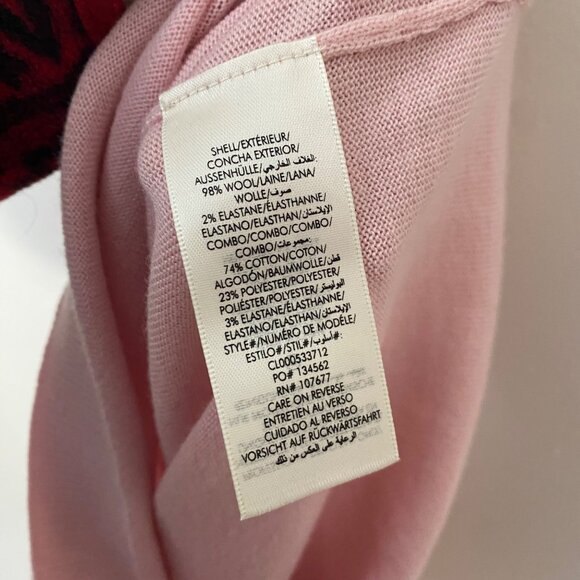 New Alice & Olivia Porla Collared Sweater Pink Wool - Picture 7 of 13